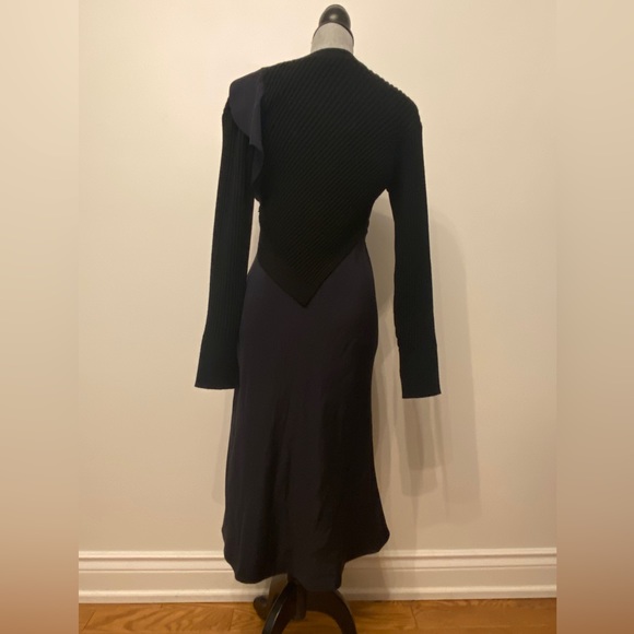 3.1 Phillip Lim Wool Knit Silk Midi Dress - Picture 4 of 7